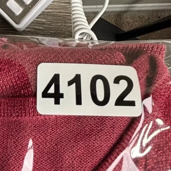 Vintage Herman Geist Cardigan Sweater Set 2 Pc. Mock Neck Metallic Cranberry M - Picture 10 of 10